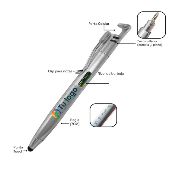 Bolígrafo Multifunción 8 en 1