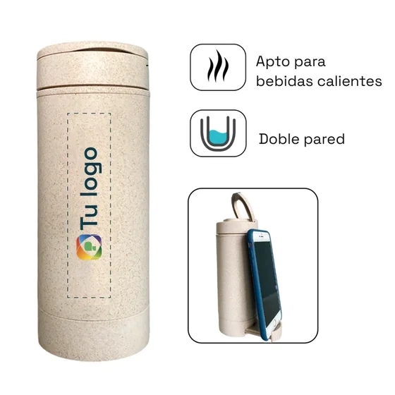Mug de trigo porta celular 400ml