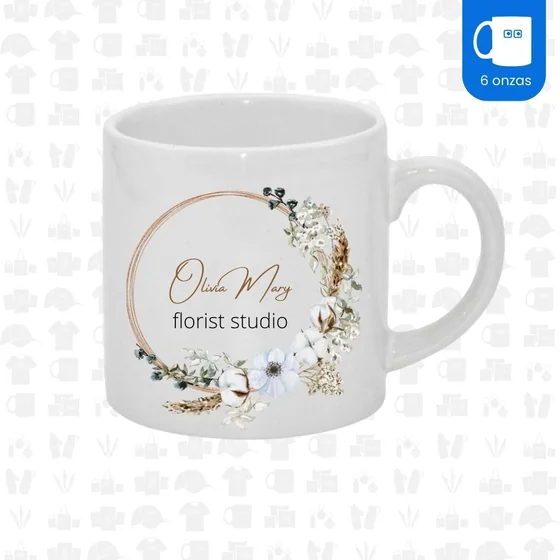 Mini Tazas personalizadas con foto o logo 6 onzas