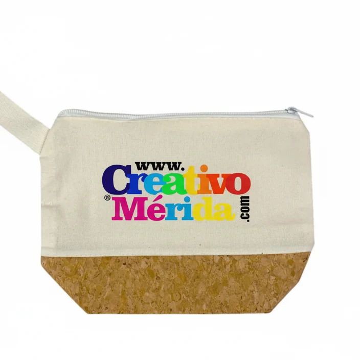 Cosmetiquera Ecológica de Lienzo y Corcho Personalizable