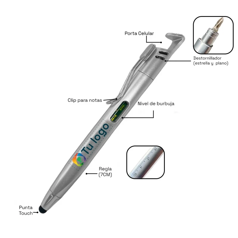 Imagen principal de Bolígrafo Multifunción 8 en 1