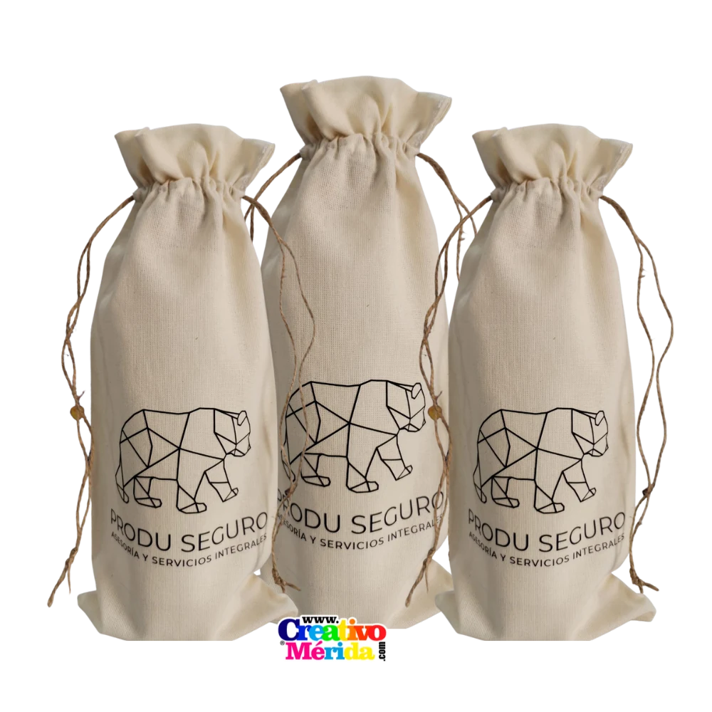 Imagen principal de Fundas de tela para vinos (35x14cm) con estampado