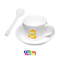Vista previa de Taza de 3 oz con plato y cuchara 1