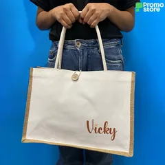 Vista previa de Bolso Playero de Yute + Lienzo 6