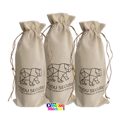 Vista previa de Fundas de tela para vinos (35x14cm) con estampado 1