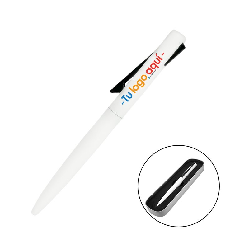 Bolígrafo Metálico Ejecutivo Blanco + Empaque