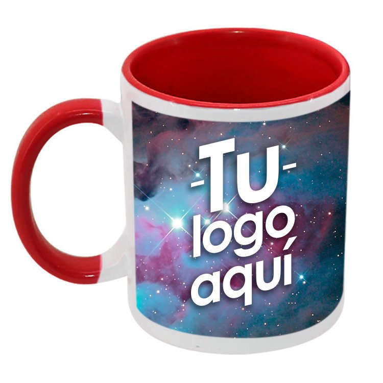 Jarro con asa de color, impreso 360º