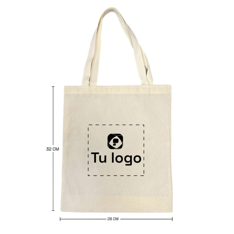 Vista previa de Tote bag de lienzo 28x32cm Un color 2