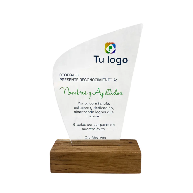 Placa de reconocimiento Vip