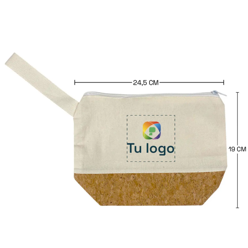 Vista previa de Cosmetiquera de lienzo con corcho 3