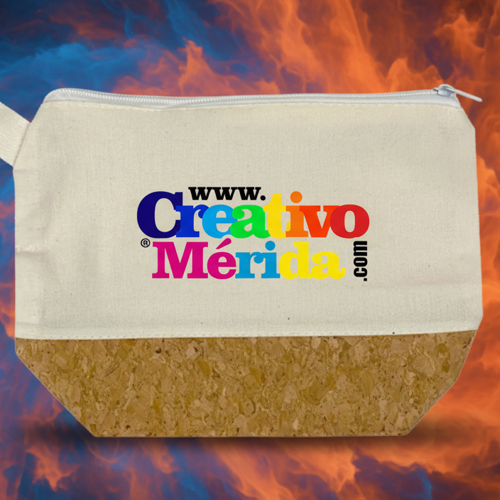 Vista previa 4 de Cosmetiquera Ecológica de Lienzo y Corcho Personalizable