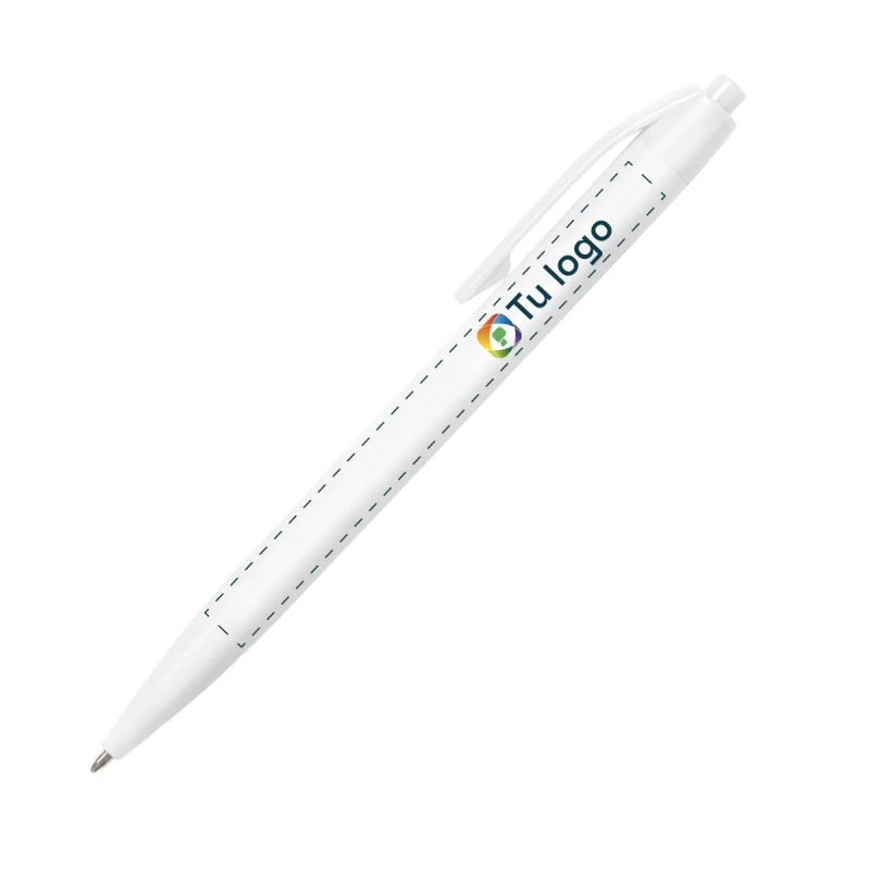 Vista previa 1 de Bolígrafo Plástico White Pro