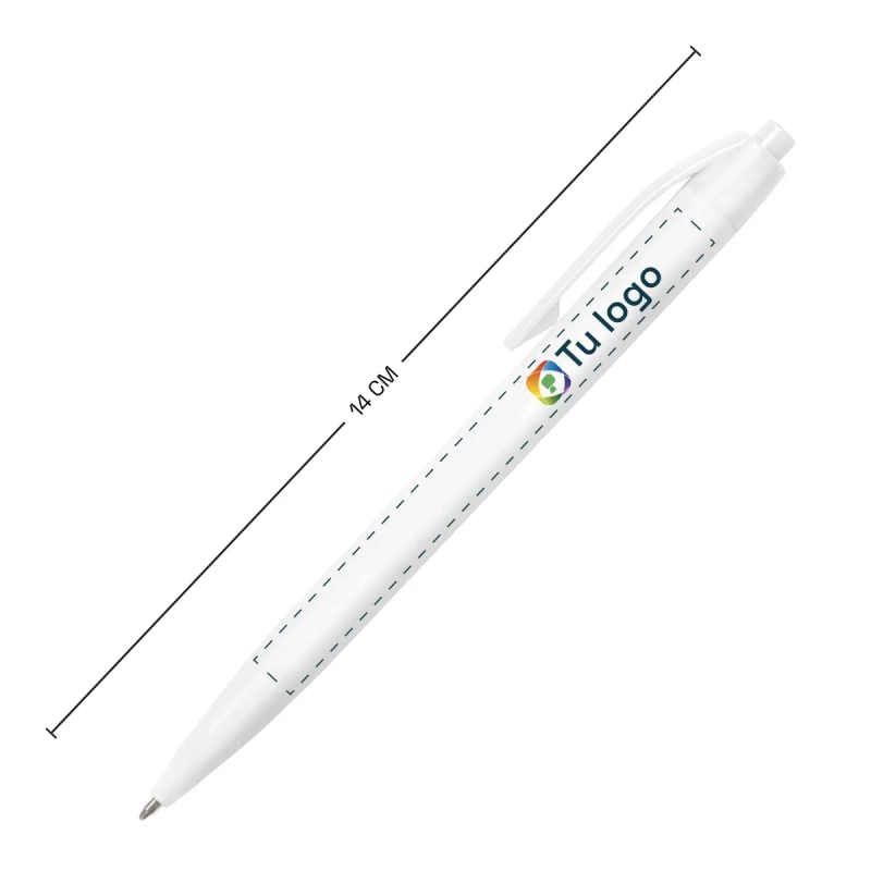 Vista previa 3 de Bolígrafo Plástico White Pro