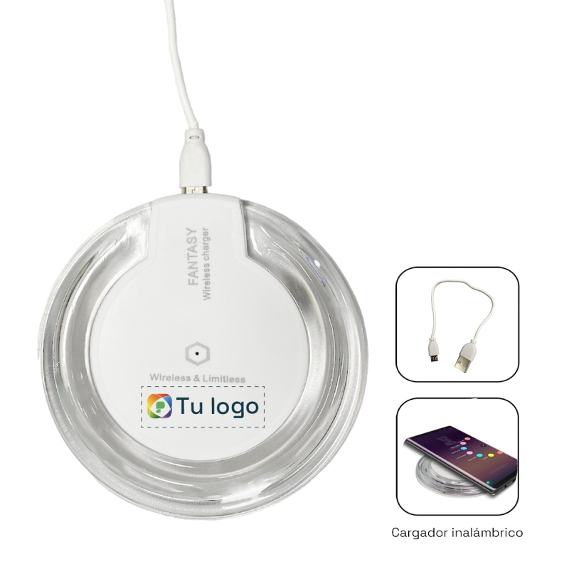 Cargador inalámbrico white