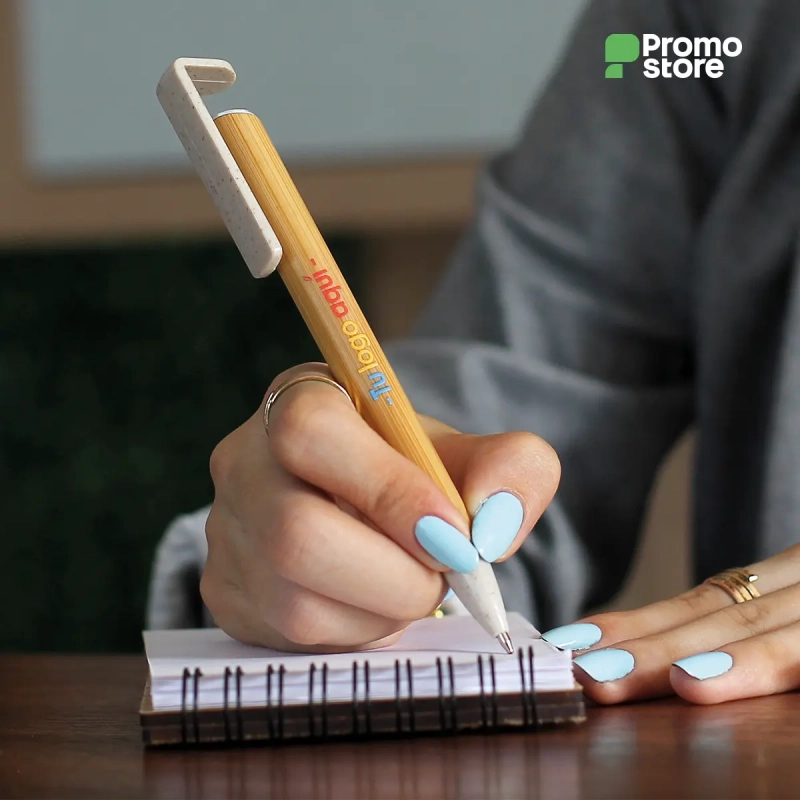 Vista previa de Boligrafo Bambú portacelular 3