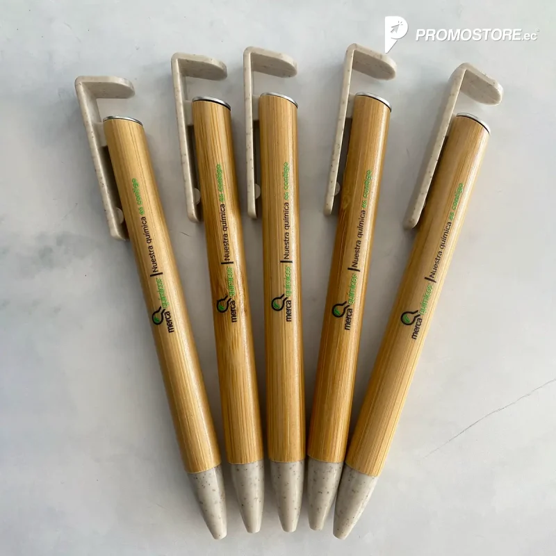 Vista previa de Boligrafo Bambú portacelular 6