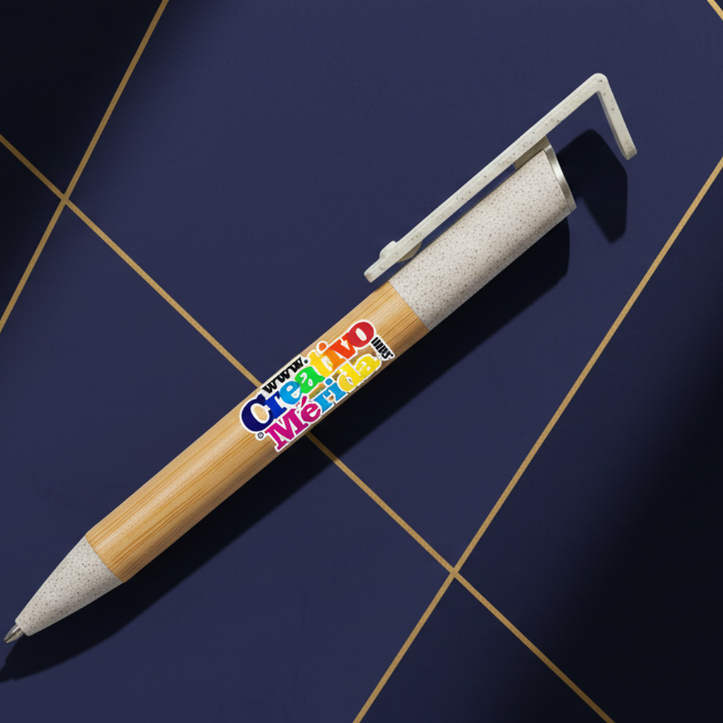 Vista previa 3 de Boligrafo Bambú portacelular