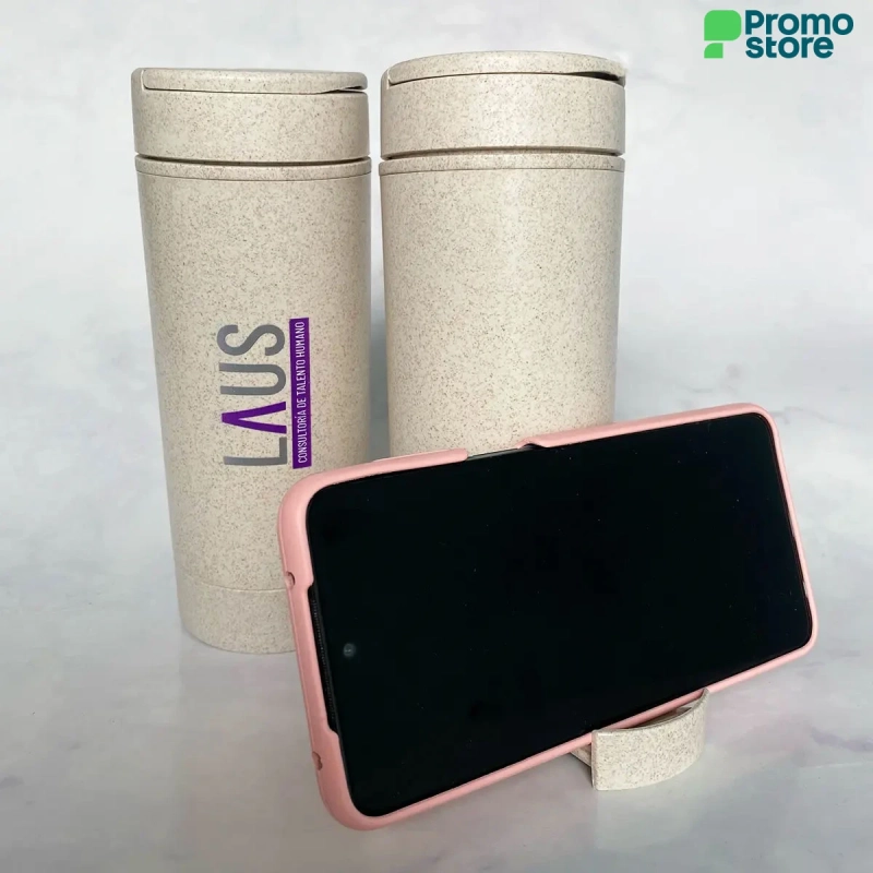 Vista previa 4 de Mug de trigo porta celular 400ml