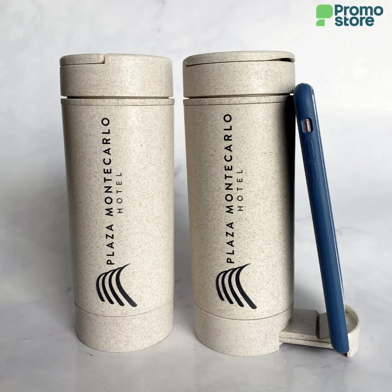 Vista previa 2 de Mug de trigo porta celular 400ml